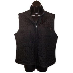 Talbots Women Vest Large Black Top